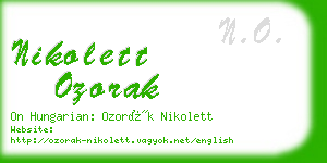 nikolett ozorak business card